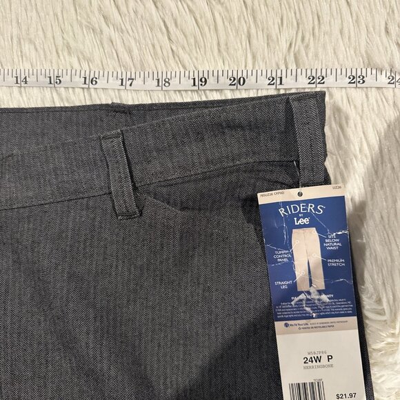 Riders by Lee womens NWT 24W Petite Herringbone Tummy Control Straight leg - Picture 11 of 14